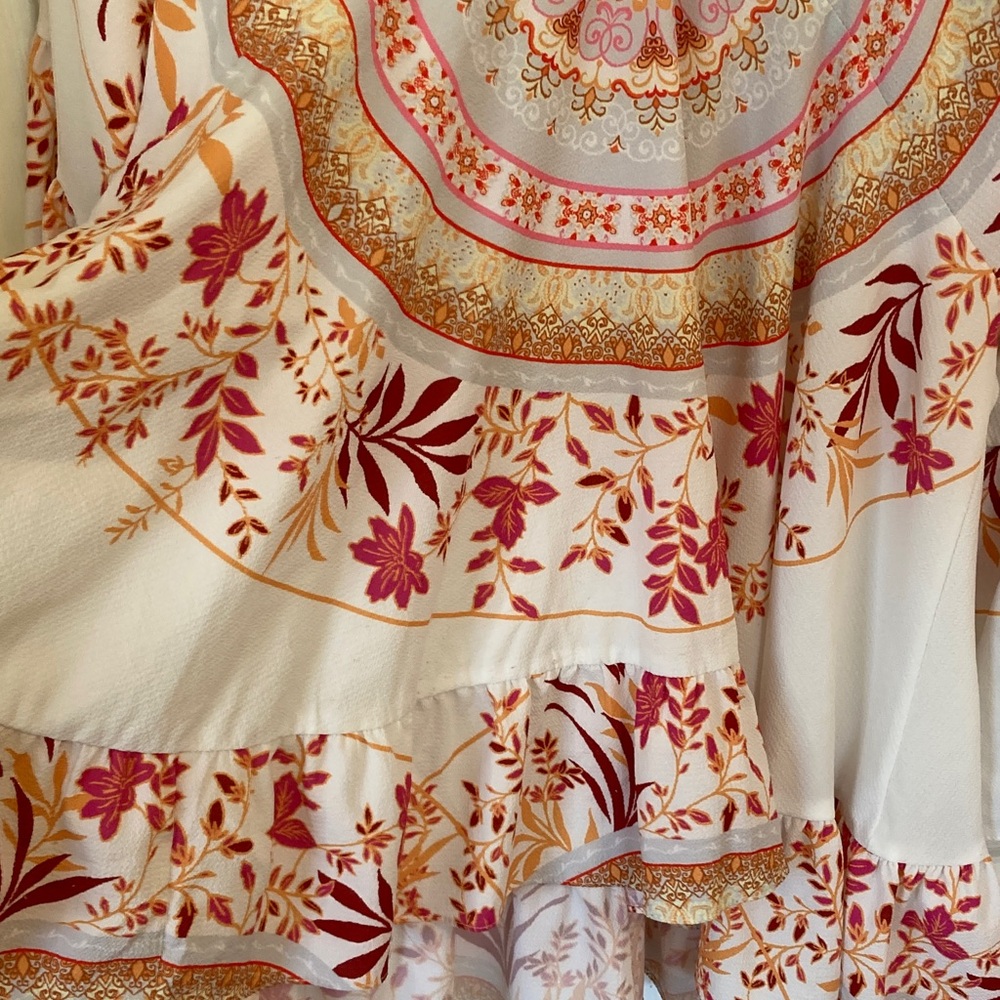 Umgee White Tunic with Pink & Gold Medallion Print - Picture 5 of 10